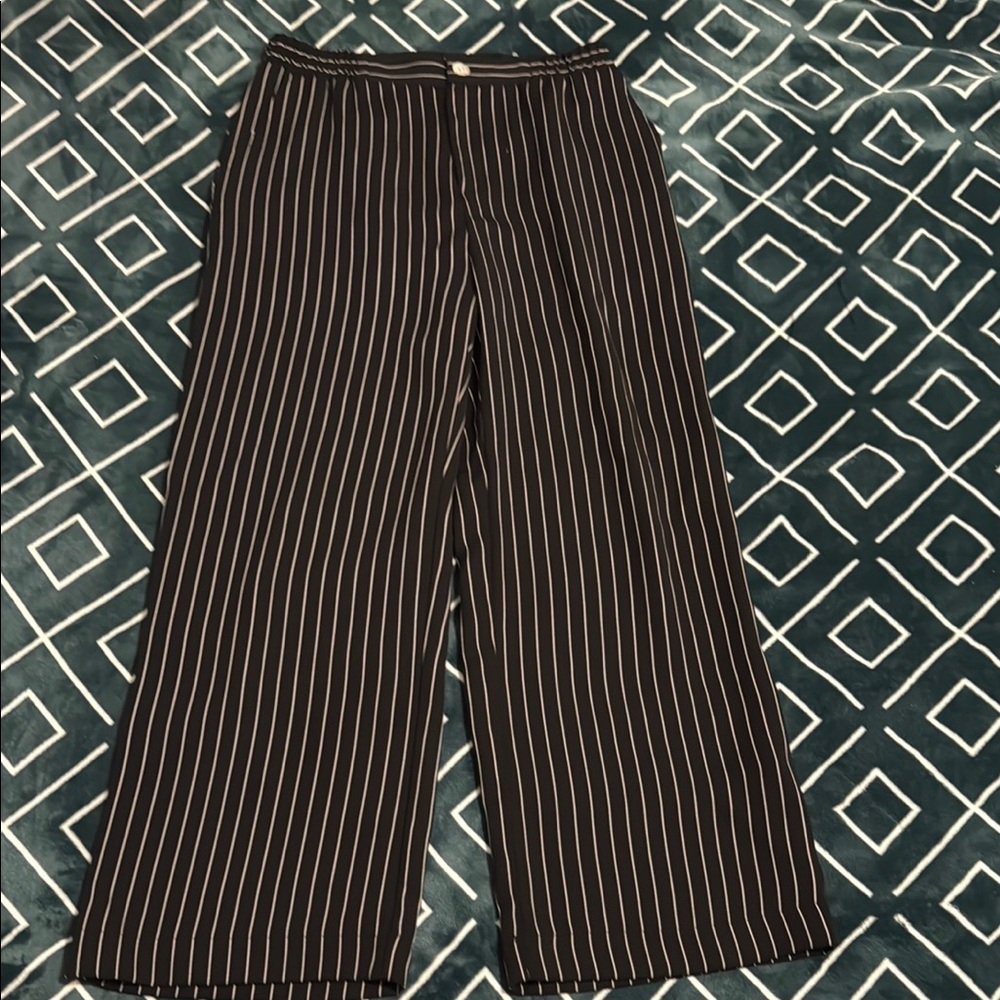 Karen Kane Black Pants with White Pinstripes